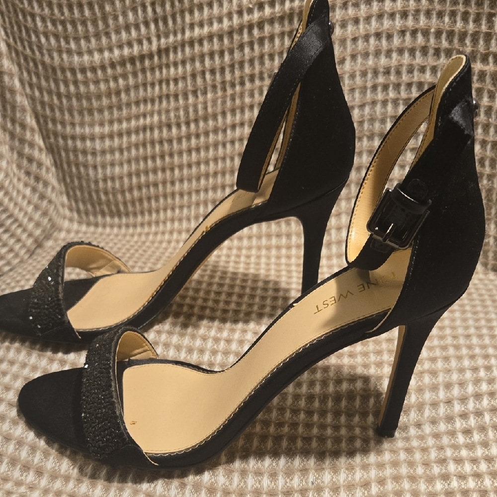 Nine West Black Ankle Strap Heels